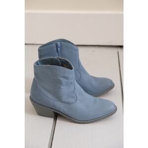 Seychelles Blue Leather Ankle Boots, Women's 6.5, Western Coastal Cowgirl